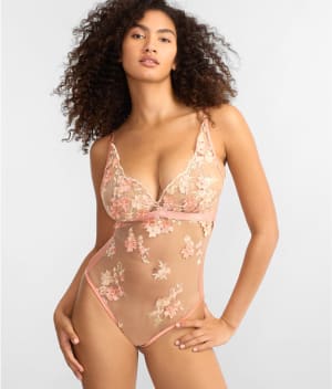 Embroidery Floral Bodysuit: undefined