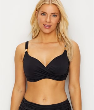 Solid Surplice Bikini Top D-DDD Cups: undefined