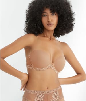 Feathers Strapless Plunge Bra: undefined