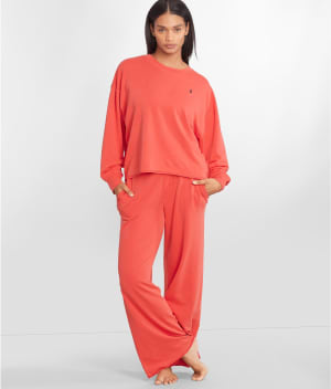 Polo Club Terry Wide Leg Pants Set: undefined