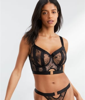 Embroidery Longline Bra: undefined