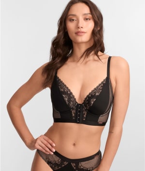 India Gatsby Front-Close Longline Bra: undefined