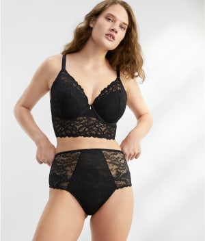 For Your Eyes Only High-Waist Crotchless Thong: undefined