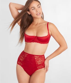 For Your Eyes Only High-Waist Crotchless Thong: undefined