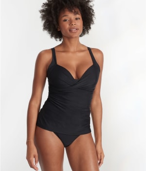 Space Twist Front Wire-Free Tankini Top: undefined