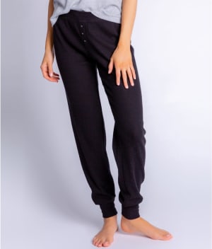 Textured Essentials Ribbed Knit Joggers: undefined