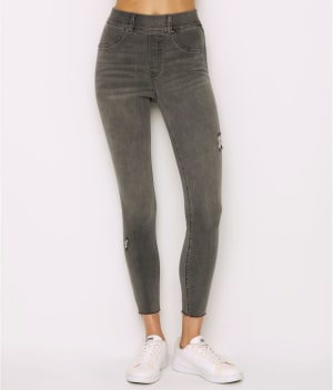 Distressed Denim Leggings: undefined