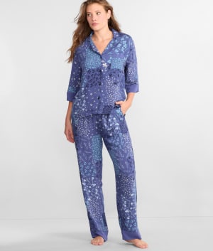Notch Collar Pajama Set: undefined