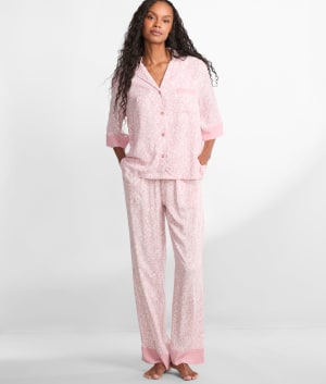 Notch Collar Pajama Set: undefined