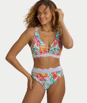 Printed Annie High-Waist Bikini Bottom: undefined