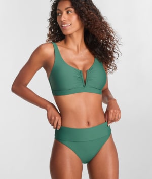 Hannah Fold-Over High-Waist Bikini Bottom: undefined
