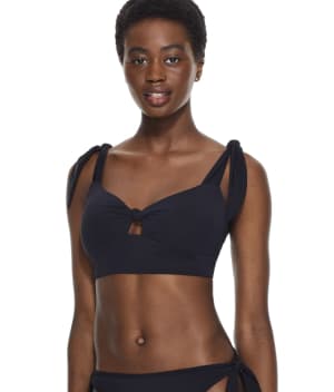 Black Lily Wire-Free Bralette Bikini Top: undefined