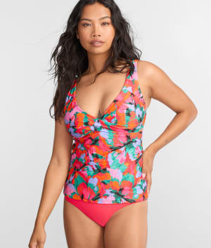 Printed Elsie Underwire Wrap Tankini Top: undefined