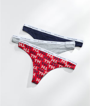 Classic Cotton Logo Thong 3-Pack: undefined